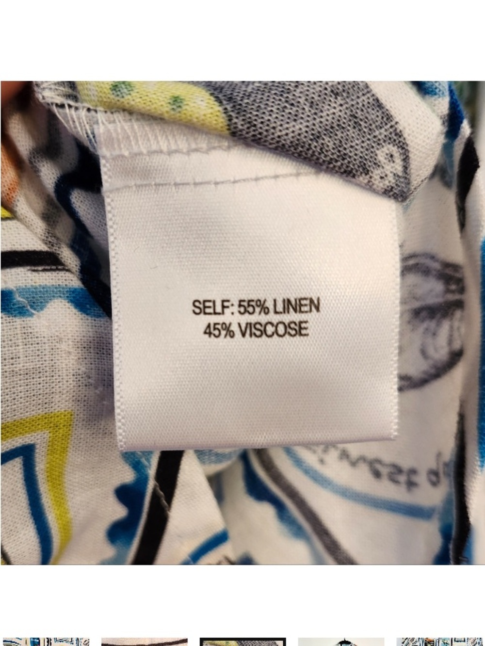 Jane and Delancey White Button-Down with Multicolor Graphic Print - Picture 5 of 9